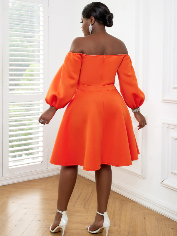 AOMEI Sexy Orange Big Bow Backless Club Dresses