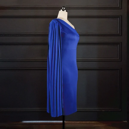 Cloak Sleeve One Shoulder Bodycon Dress Women's