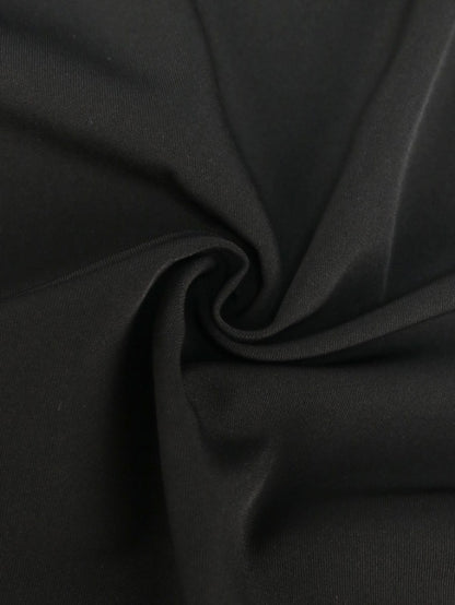 AOMEI Women V Neck Cloak Sleeve Black Blazers with Waist Belt