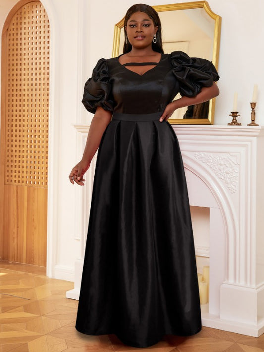 AOMEI Puff Sleeve A Line Two Piece Skirt Sets