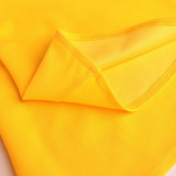 Yellow Half High Collar Sashes Ruffles Jumpsuit Ladies