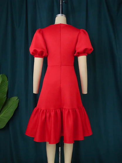 AOMEI Women A-Line Red Dress Party 2023 New