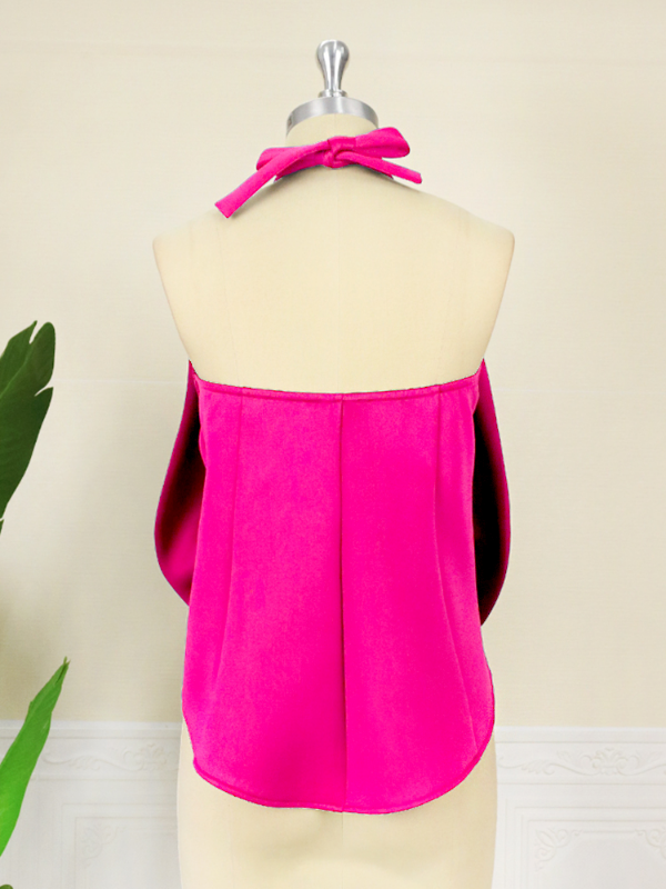 Party Big Bowtie Backless Halter Tops Ladies