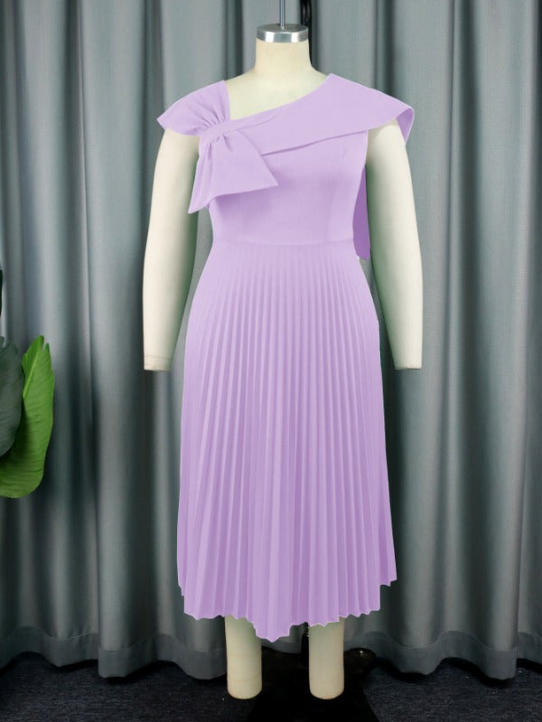 lavender pleated dress