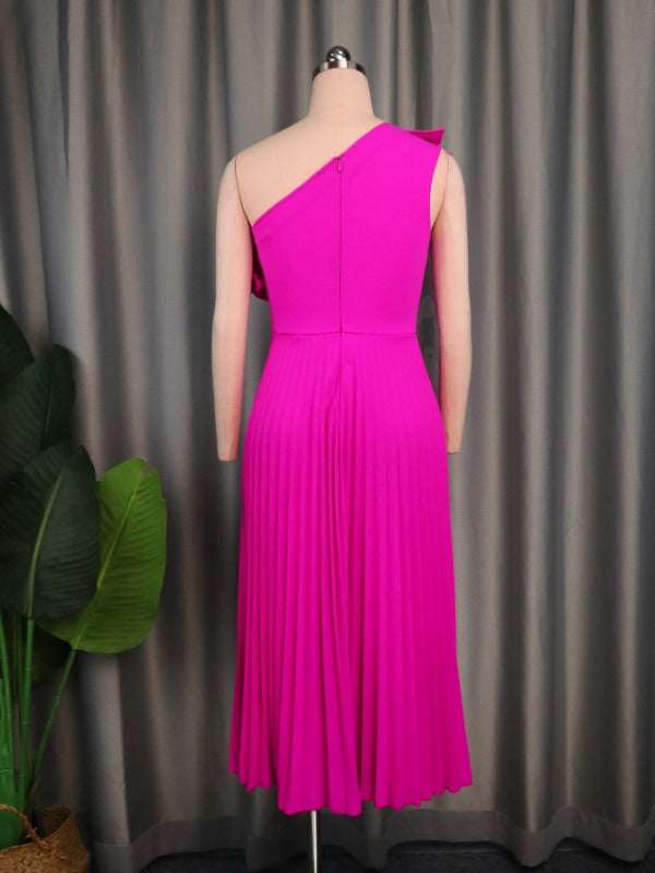 AOMEI Pleated Party Dress 2023 New One Shoulder