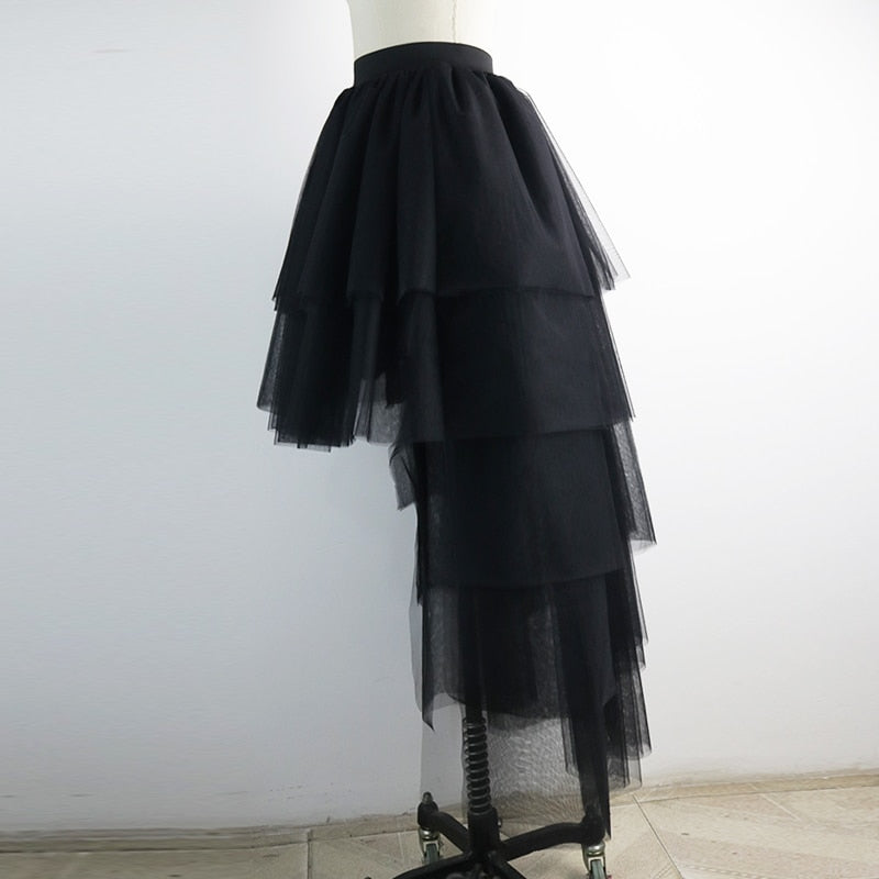 AOMEI Irregular High Elastic Waist Tulle Skirt