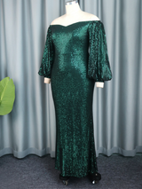 AOMEI Sexy Plus Size Sequin Evening Gowns