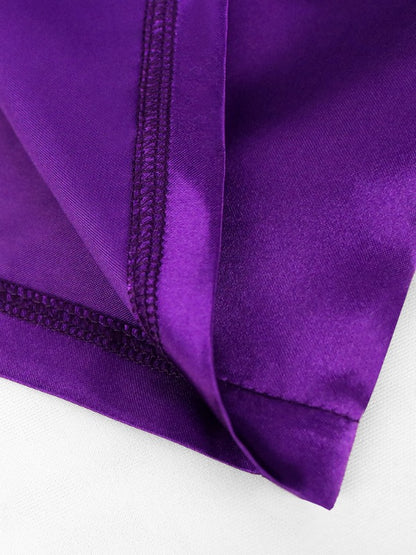 Purple Ruffles Slash Neck Off Shoulder Tops For Ladies