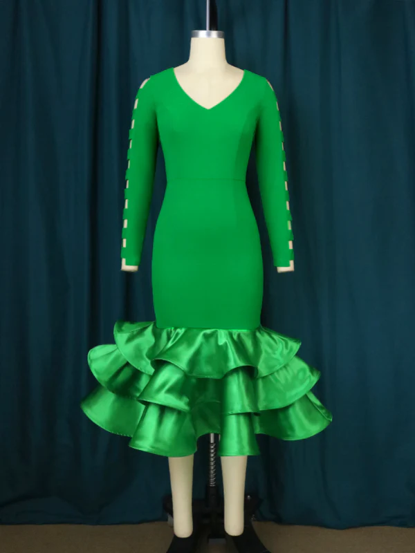 Aomei Spring 2023 Green Mermaid Bodycon Dress
