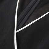 Black V Neck Lantern Sleeve Sashes Plus Size Jumpsuits