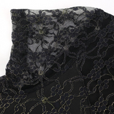 Lace Patchwork Sheer Sleeves Black Mermaid Long Dress