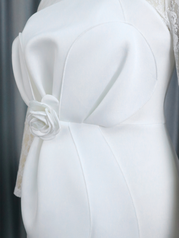 AOMEI Floral Lace Midi Wedding Guest Dress