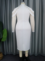 AOMEI Plus Size White Lace Wedding Guest Dresses 2023