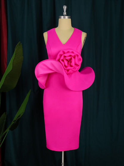 rosette formal dress